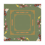 MAHJONG Tablecloth Koi Pond, Game Night, Hostess Gift, Green and Orange