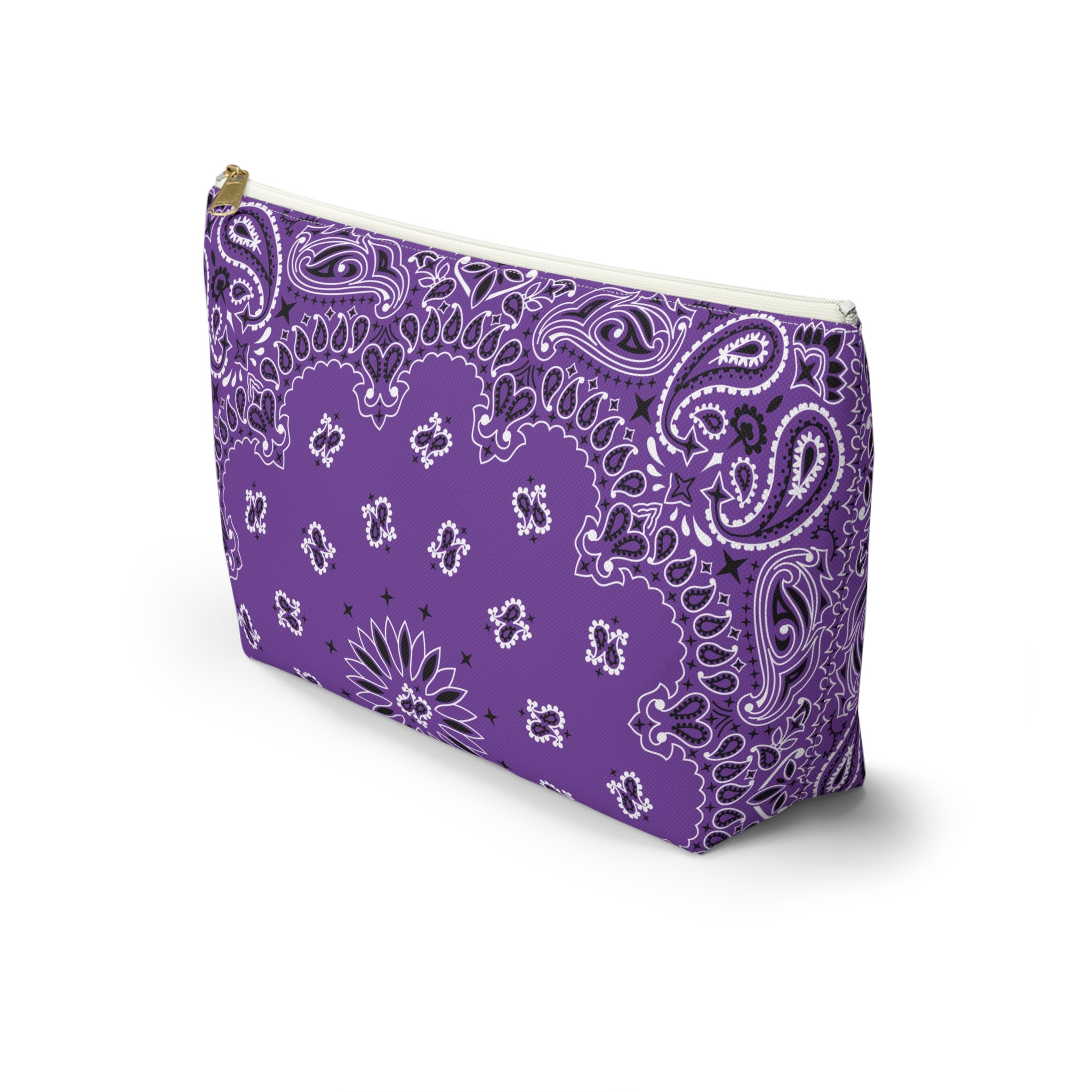 Purple Bandana Jewelry Pouch - Travel Organizer, Pencil Bag, Gift for Her, Cosmetic Makeup Bag, Cute Accessory Case