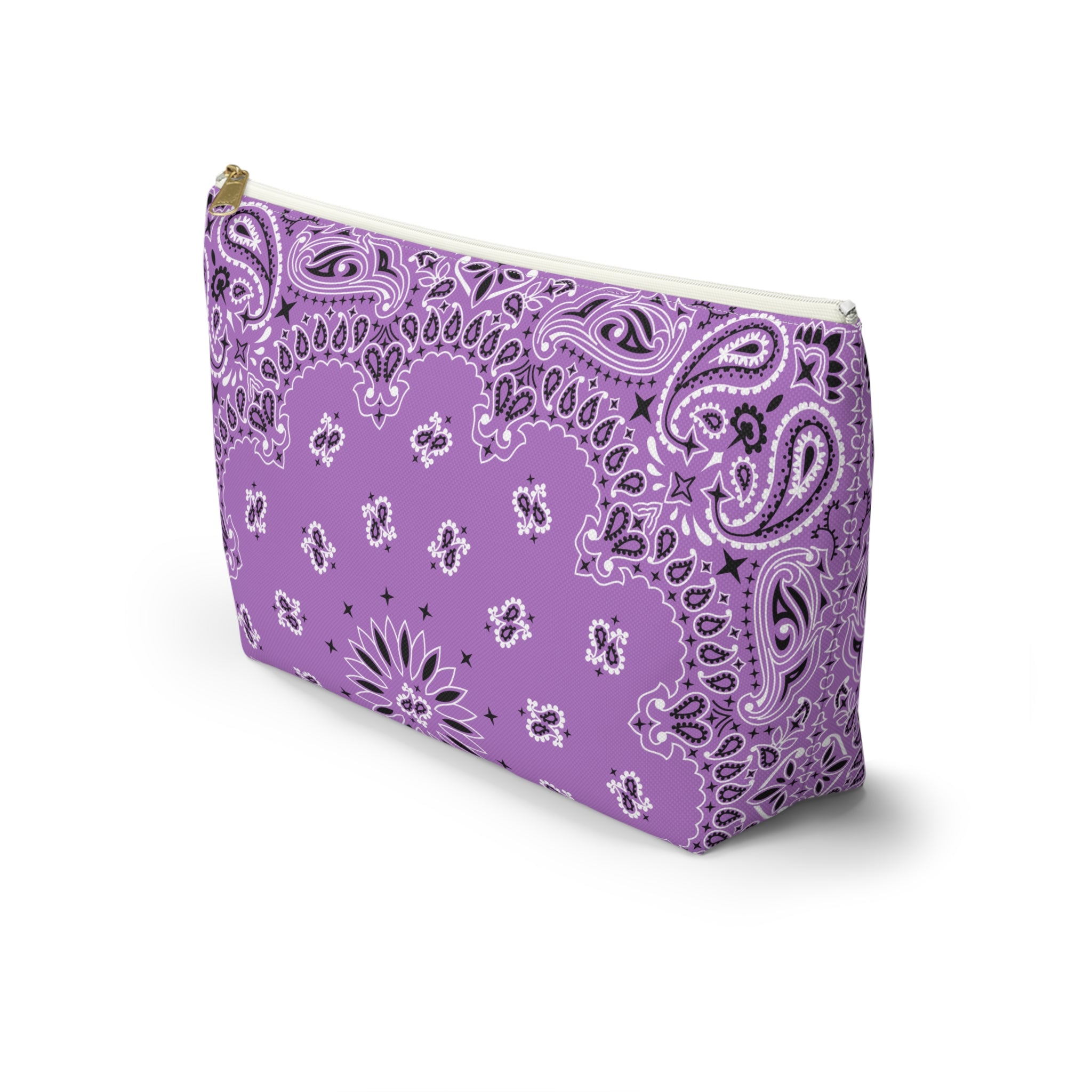 Lilac Bandana Jewelry Pouch - Travel Organizer, Pencil Bag, Gift for Her, Cosmetic Makeup Bag, Cute Accessory Case
