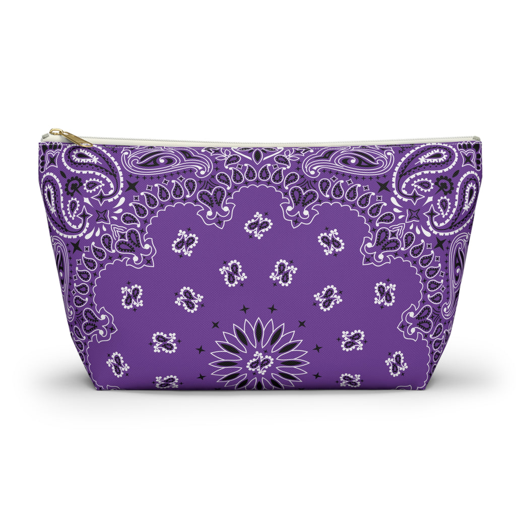 Purple Bandana Jewelry Pouch - Travel Organizer, Pencil Bag, Gift for Her, Cosmetic Makeup Bag, Cute Accessory Case
