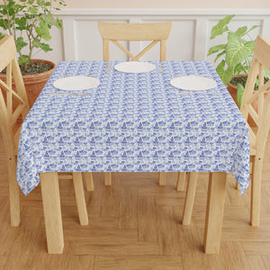 Blue Pagoda Tablecloth, Grandmillennial Table Cover, Hostess Gift