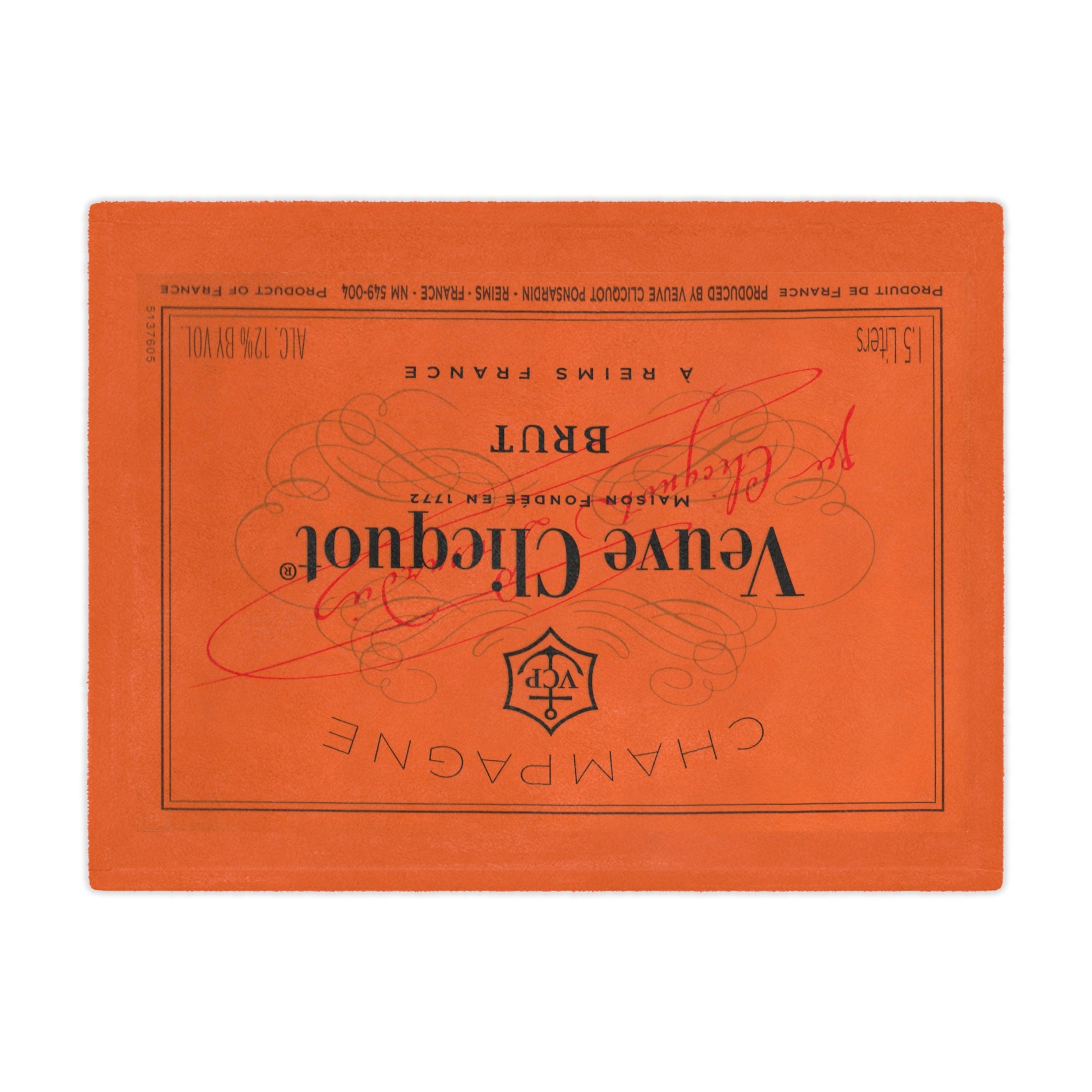 Veuve Clicquot Velveteen Plush Blanket, Old Money, Sporty Rich, Champagne Problems, 50 x 60