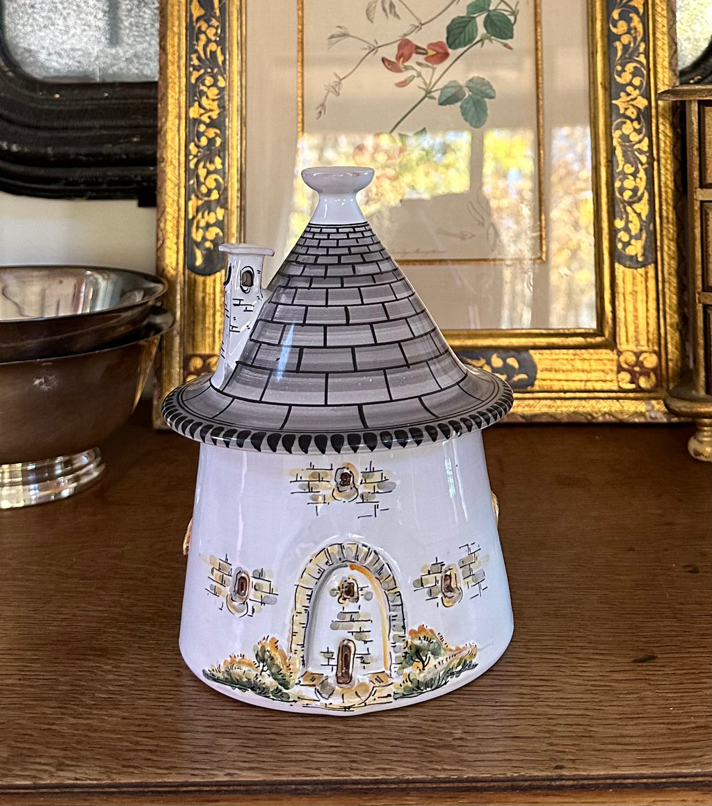 Vintage Italian Pottery L’Assainto Grottaglie Cottage Jar With Lid