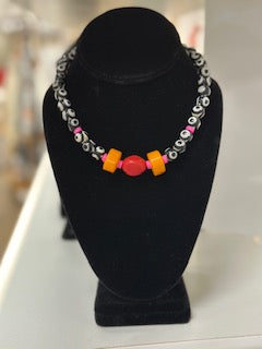 Statement Necklace Red & Orange