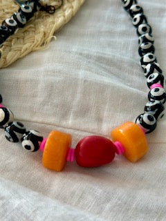 Statement Necklace Red & Orange