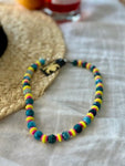 Amazonite Faceted Bead & Yellow & Pink